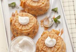 Pineapple-Streusel Cornmeal Cake with Spiced Whipped Cream