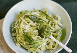 Pasta with Mache Pesto