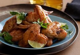 Crisp Chicken Wings with Chili-Lime Butter