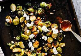 Crispy Brussels Sprouts with Goat Cheese
