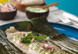 Banana Leaf-Wrapped Fish Veracruz with Corn - SideChef