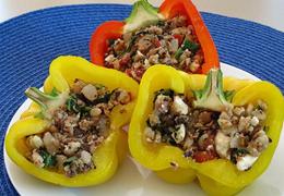 Greek Orzo Stuffed Peppers