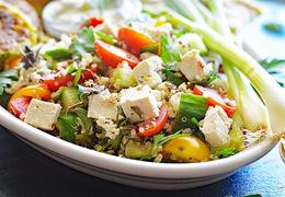 Vegan Quinoa Tabbouleh with Tofu Feta