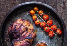 Roast Lamb Shoulder With Harissa Apricots Stuffing