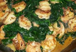 Shrimp & Sautéed Spinach Recipe - (4.1/5)