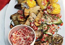 Grilled Vegetables with Roasted-Chile Butter
