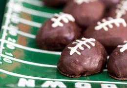 Chocolate Chip Cookie Dough Touchdown Footballs