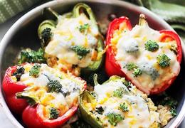 Broccoli and Cheese Stuffed Peppers
