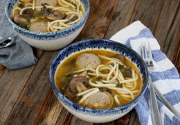Turkey Meatball Udon Soup