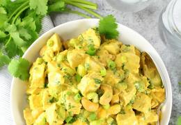 Lighter Curried Chicken Salad Recipe with Cashews