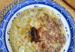 Spanish Tortilla with Mushrooms, Dates & Manchego Cheese