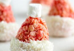Santa Hat Rice Krispie Treats