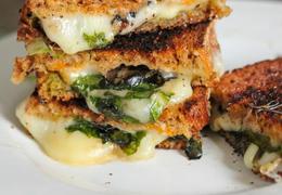 Grilled cheese and spinach sandwich