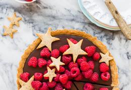 Raspberry chocolate tart