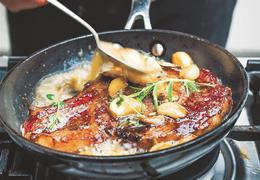 Crisp, Butter-Fried Steak With Golden Garlic