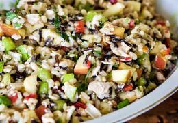 Brown and Wild Rice Salad with Chicken, Apples and Walnuts