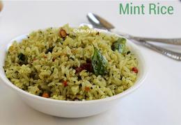 Mint rice recipe, How to make Pudina rice