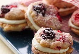 Berries and Crème Sandwich Cookies