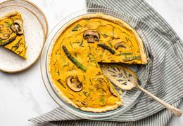 Vegan Asparagus & Mushroom Quiche