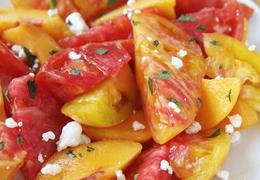 Peach Salad With Heirloom Tomatoes