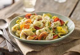 Wild Alaska Pollock Pappardelle with Carrot-Top Pesto